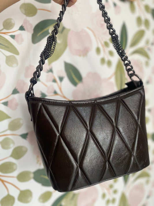 BORSA ARTEMISIA A SPALLA LAVORATA MARRONE NALI - Fanatica Boutique