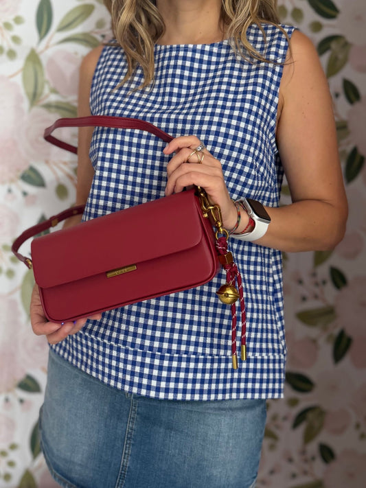 BORSA BRISTOL A SPALLA CON CIONDOLO ROSSO NALI - Fanatica Boutique
