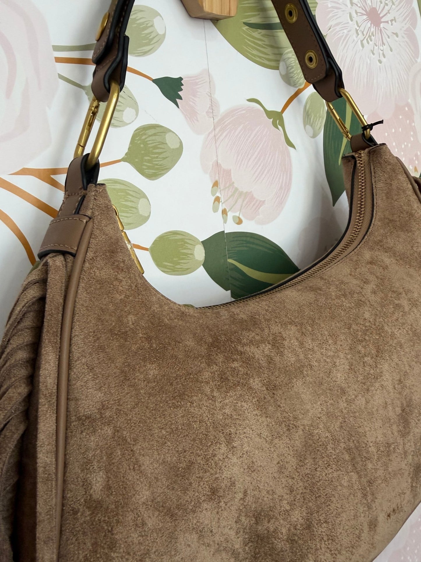 BORSA DALLAS A SPALLA CON FRANGE NOCCIOLA NALI - Fanatica Boutique