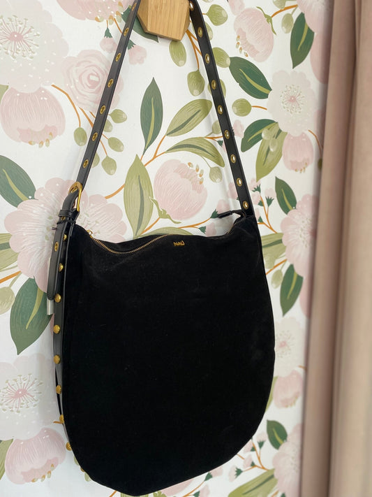BORSA JOANNE A SPALLA CON BORCHIE NERO NALI - Fanatica Boutique