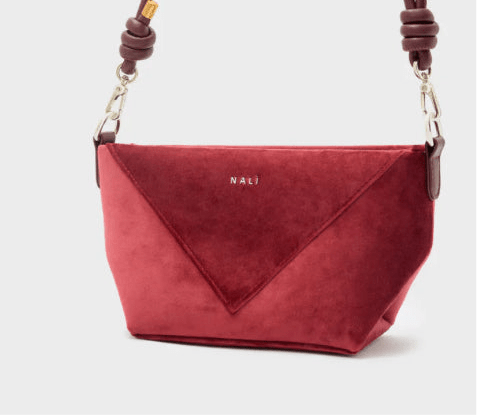 BORSA KAREN MEDIUM VELLUTO BORDEAUX NALI - Fanatica Boutique