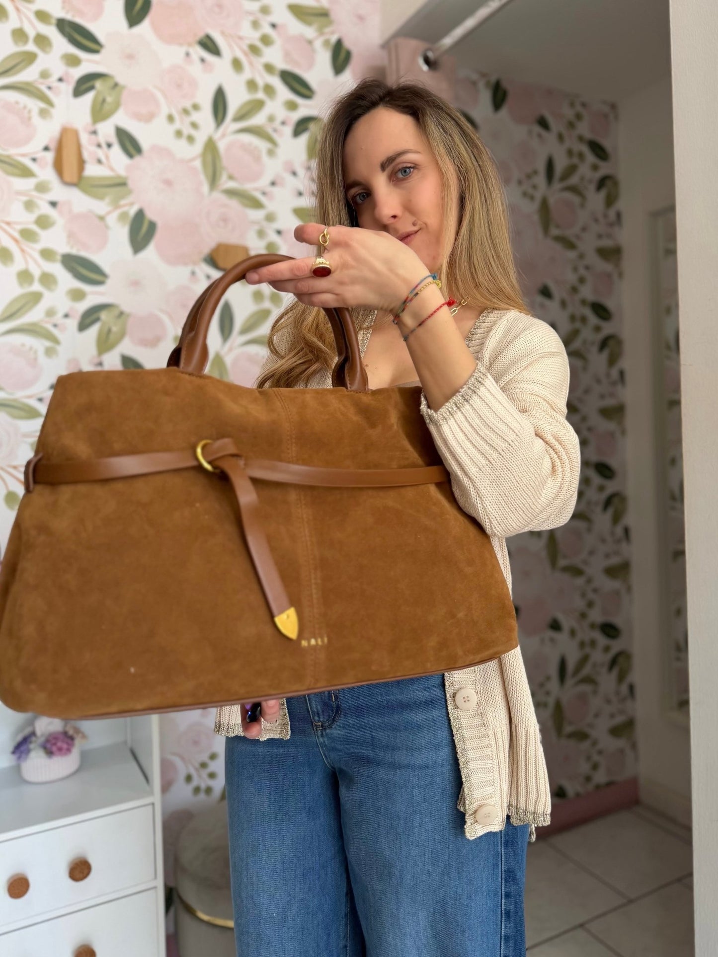 BORSA MELISSA NEW A MANO E TRACOLLA NOCCIOLA NALI - Fanatica Boutique