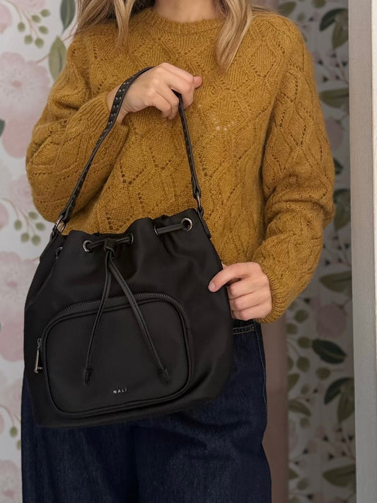 BORSA NOOR SECCHIELLO NERO NALI - Fanatica Boutique