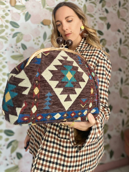 BORSA NOVA FANTASIA MIX MARRONE NALI - Fanatica Boutique