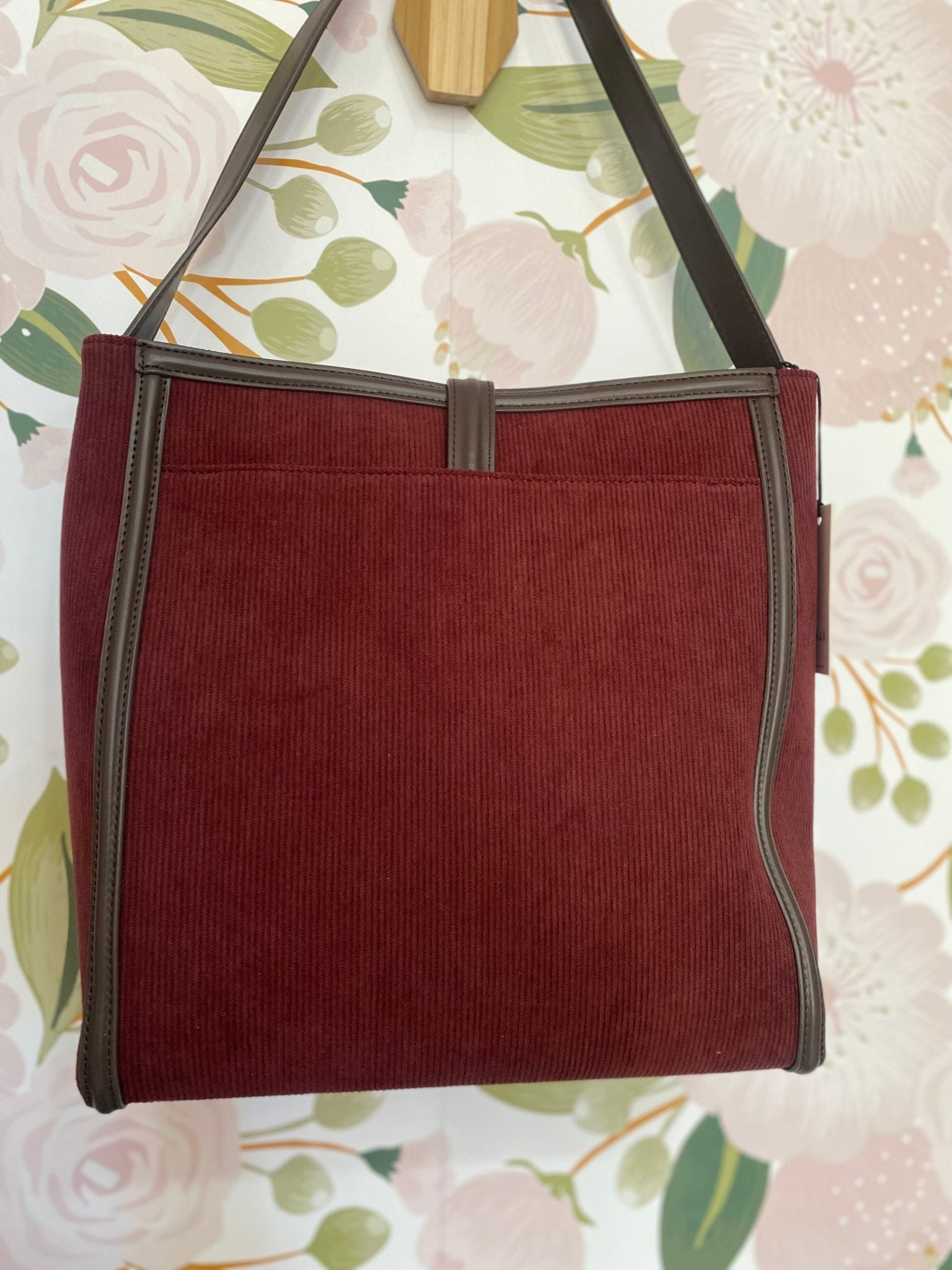 BORSA REBECCA A SPALLA VELLUTO BORDEAUX NALI - Fanatica Boutique