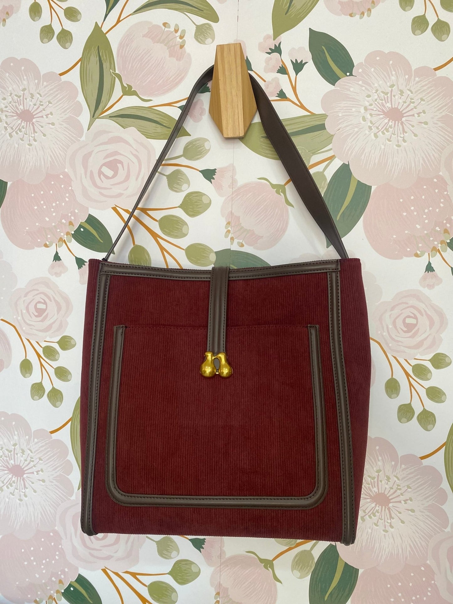 BORSA REBECCA A SPALLA VELLUTO BORDEAUX NALI - Fanatica Boutique