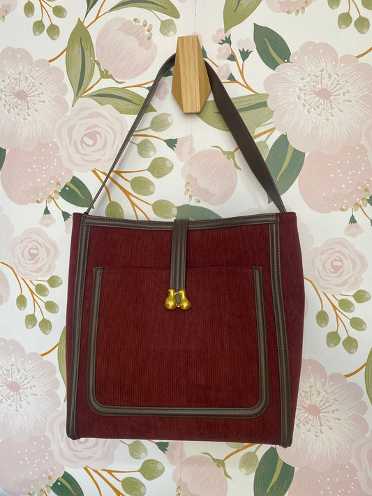 BORSA REBECCA A SPALLA VELLUTO BORDEAUX NALI - Fanatica Boutique