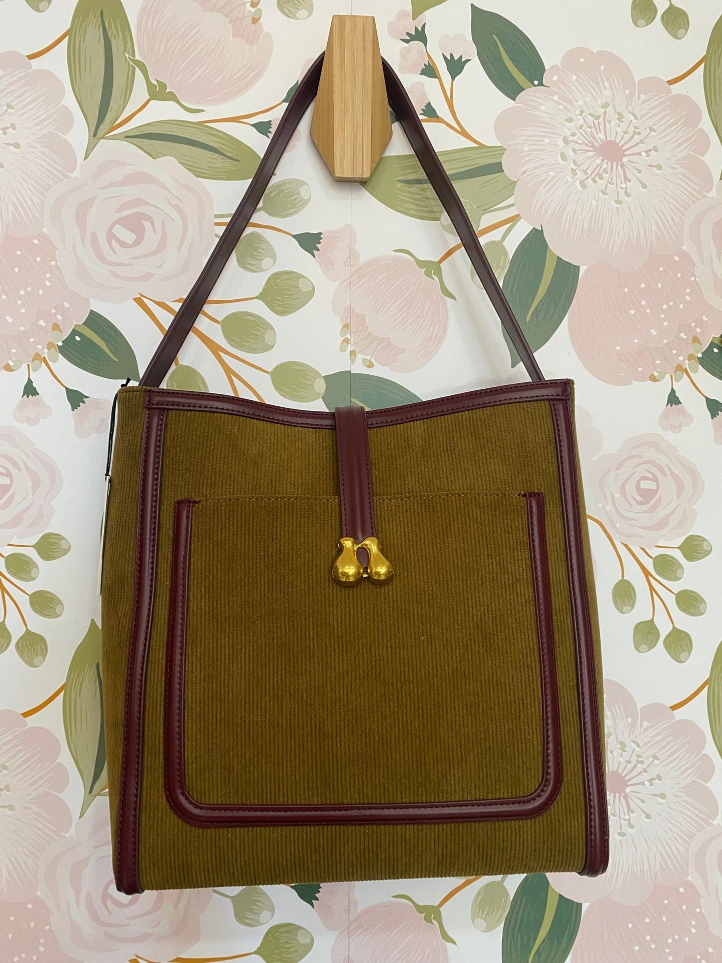 BORSA REBECCA A SPALLA VELLUTO OCRA NALI - Fanatica Boutique