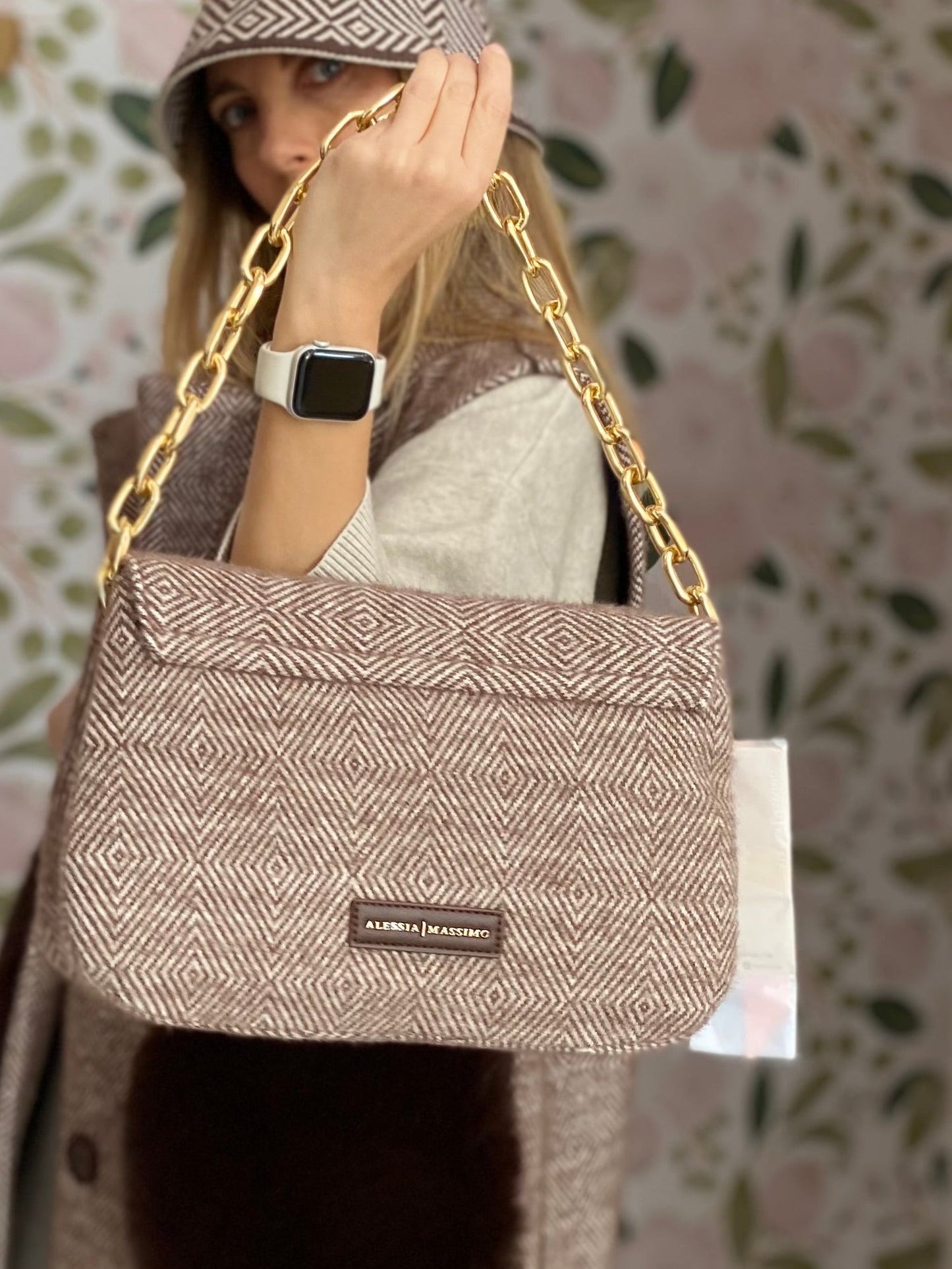 BORSA TWEED ALESSIA MASSIMO - Fanatica Boutique