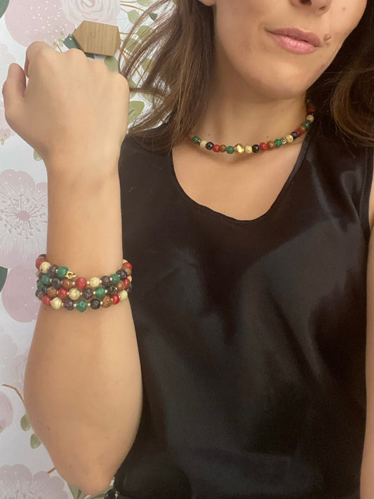 BRACCIALE 3 GIRI MULTICOLORI VESTOPAZZO - Fanatica Boutique