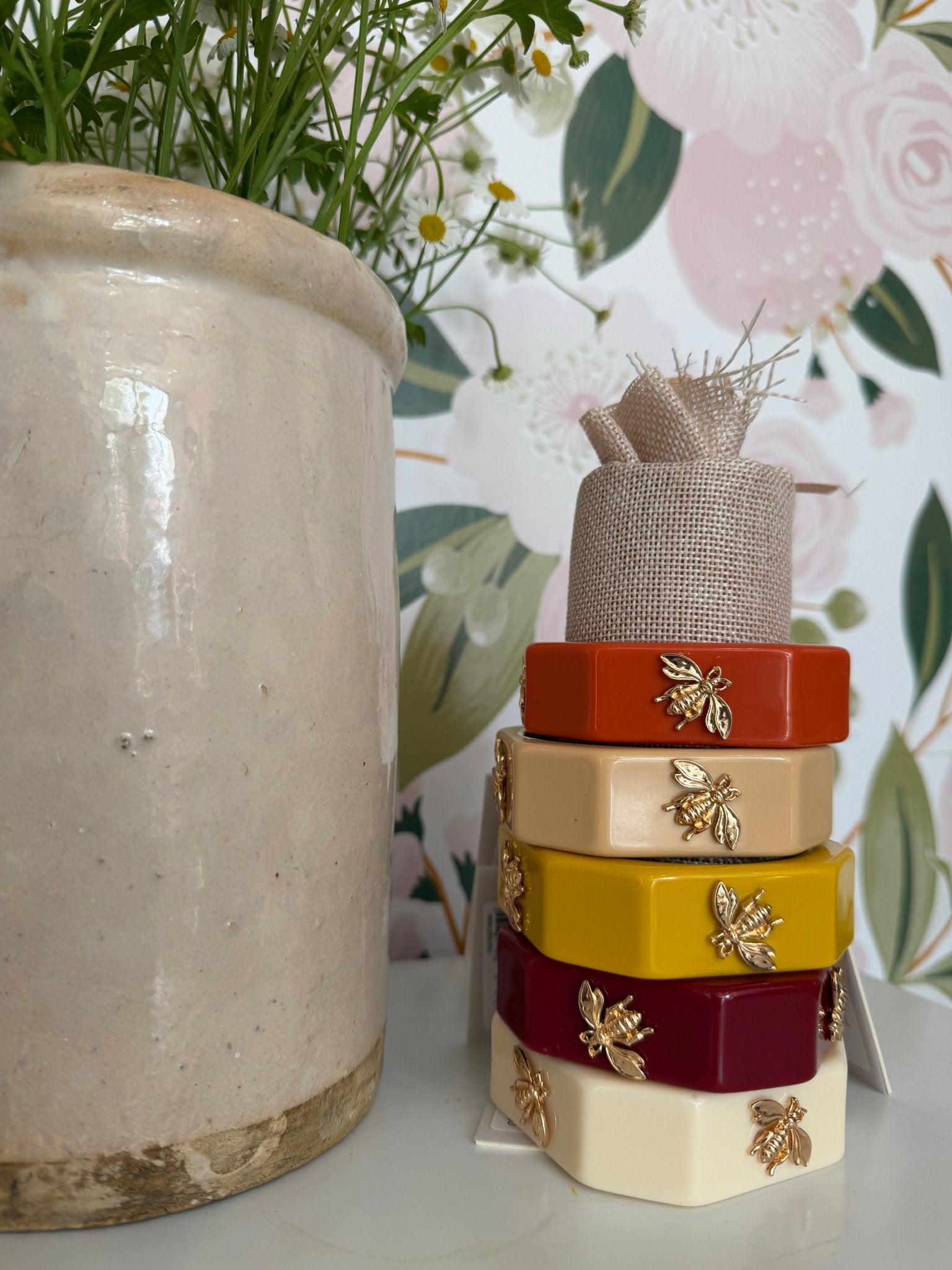 BRACCIALE BEE RIGIDO OFFWHITE NALI - Fanatica Boutique