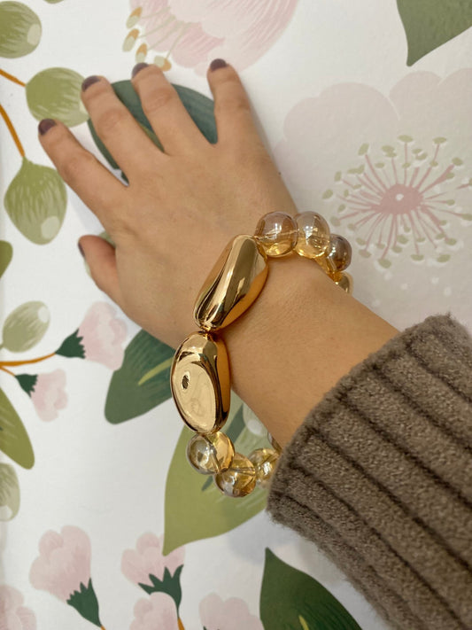 BRACCIALE SFERE IN RESINA+ORO NALI - Fanatica Boutique