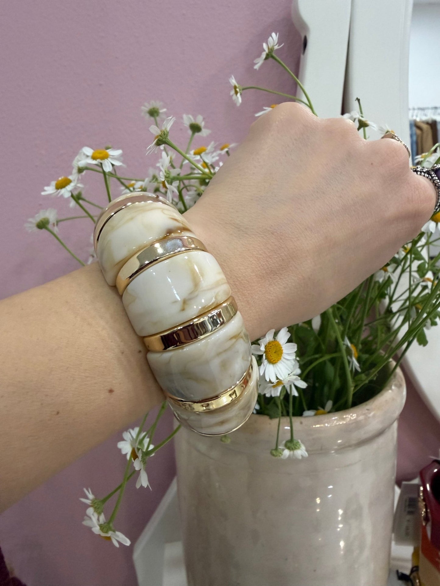 BRACCIALE THIN IN RESINA ELASTICO BIANCO - Fanatica Boutique