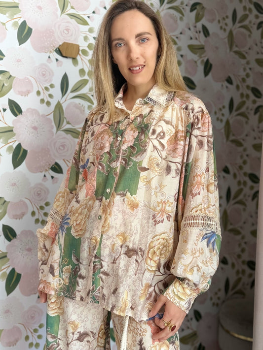 CAMICIA FANTASIA VERDE AMOSA - Fanatica Boutique