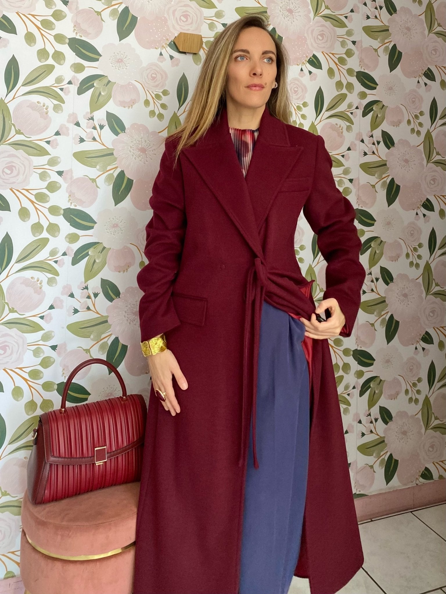 CAPPOTTO LUNGO CON FIOCCHETTO LE SARTE DEL SOLE - Fanatica Boutique