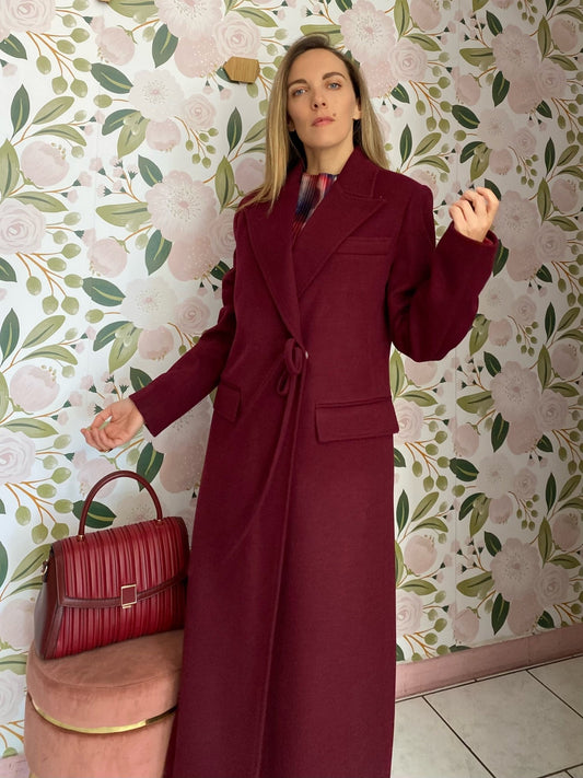 CAPPOTTO LUNGO CON FIOCCHETTO LE SARTE DEL SOLE - Fanatica Boutique