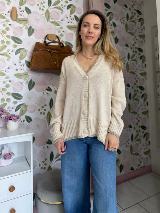 CARDIGAN PROFILI LUREX ECO - Fanatica Boutique