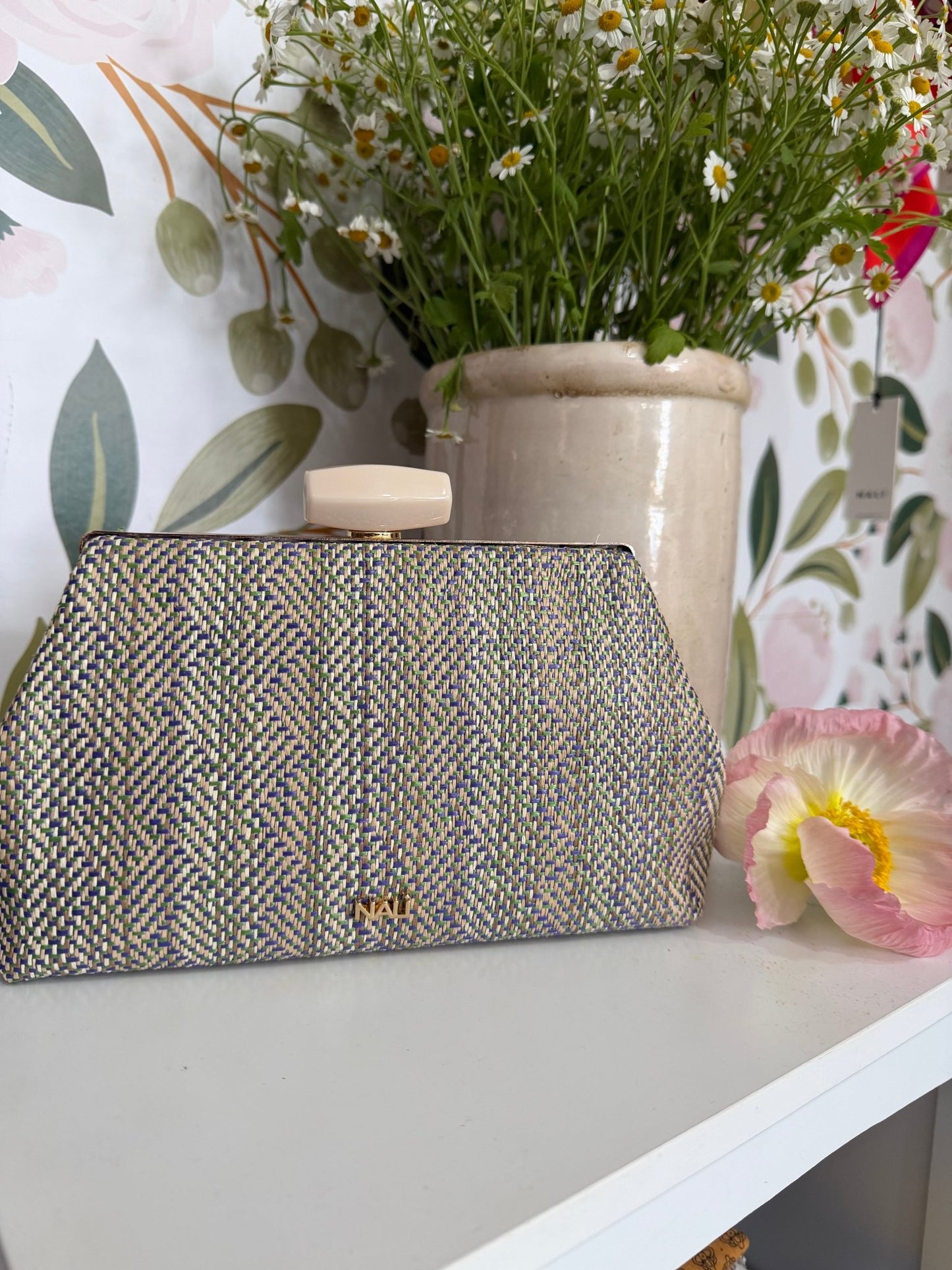 CLUTCH JULIA IN TESSUTO VIOLA NALI - Fanatica Boutique
