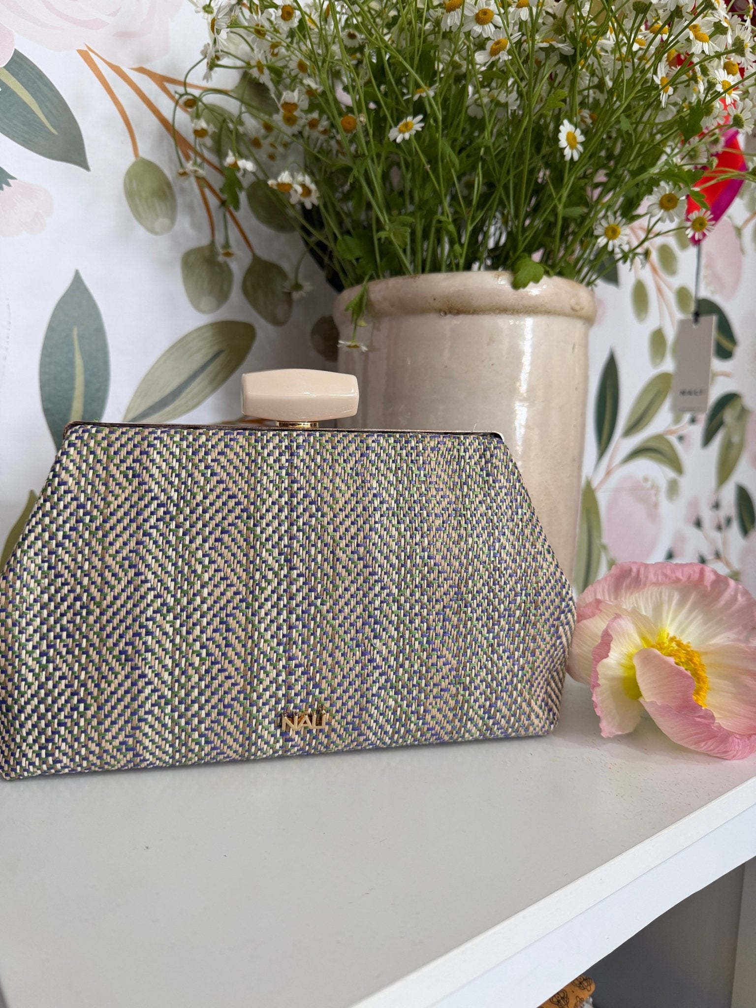 CLUTCH JULIA IN TESSUTO VIOLA NALI - Fanatica Boutique