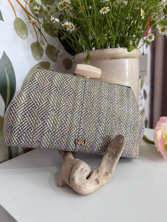 CLUTCH JULIA IN TESSUTO VIOLA NALI - Fanatica Boutique