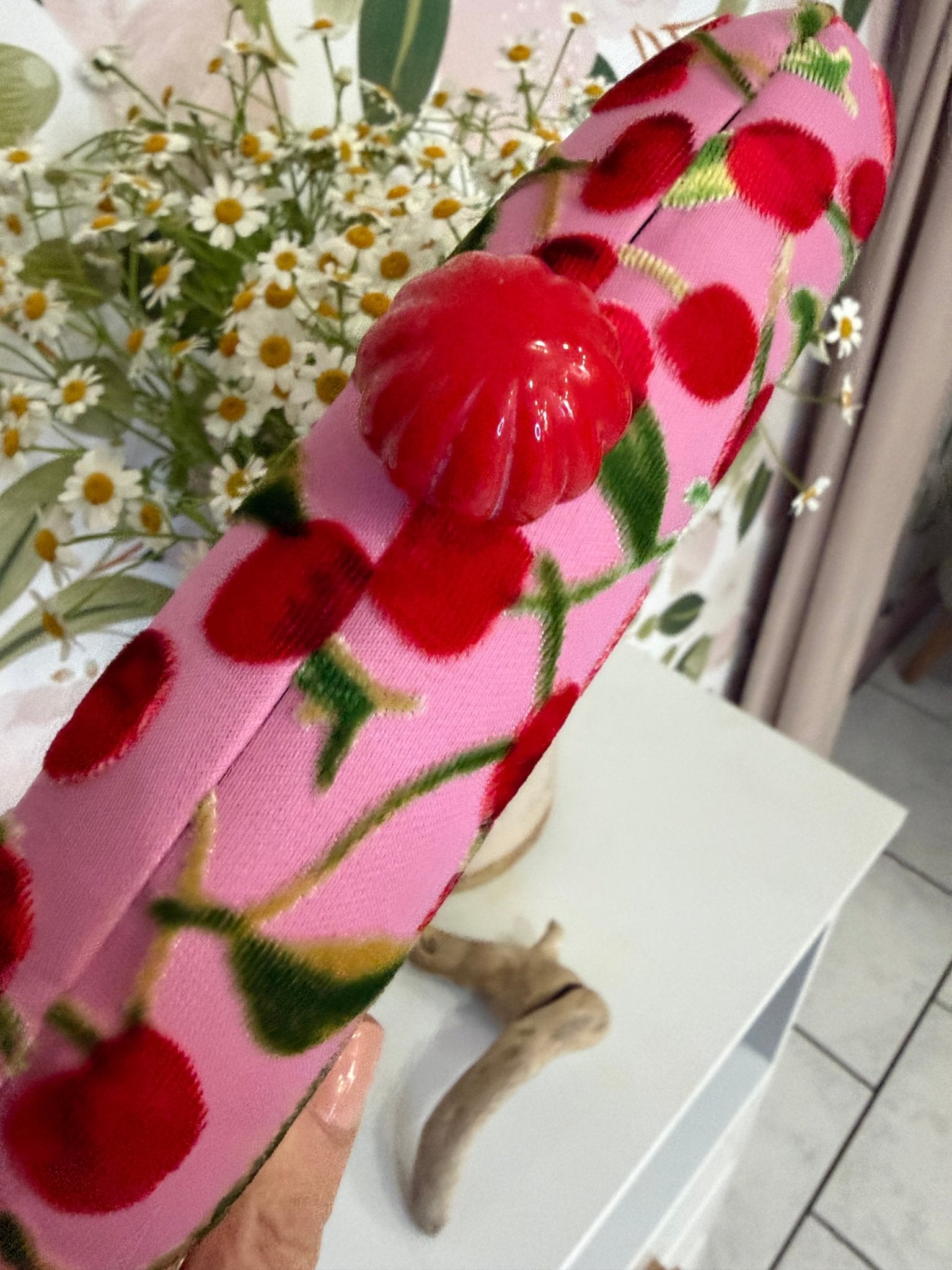 CLUTCH MARGOT STAMPA CILIEGIE ROSA NALI - Fanatica Boutique
