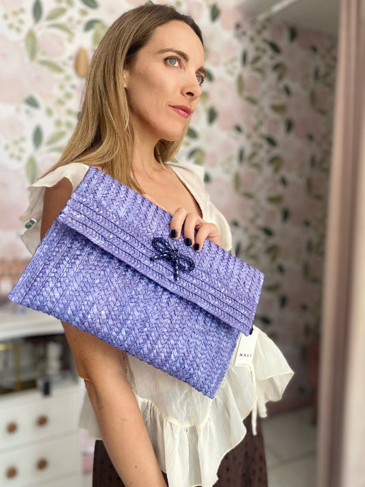 CLUTCH NEW SAMI PAGLIA+FIOCCO INDACO NALI - Fanatica Boutique