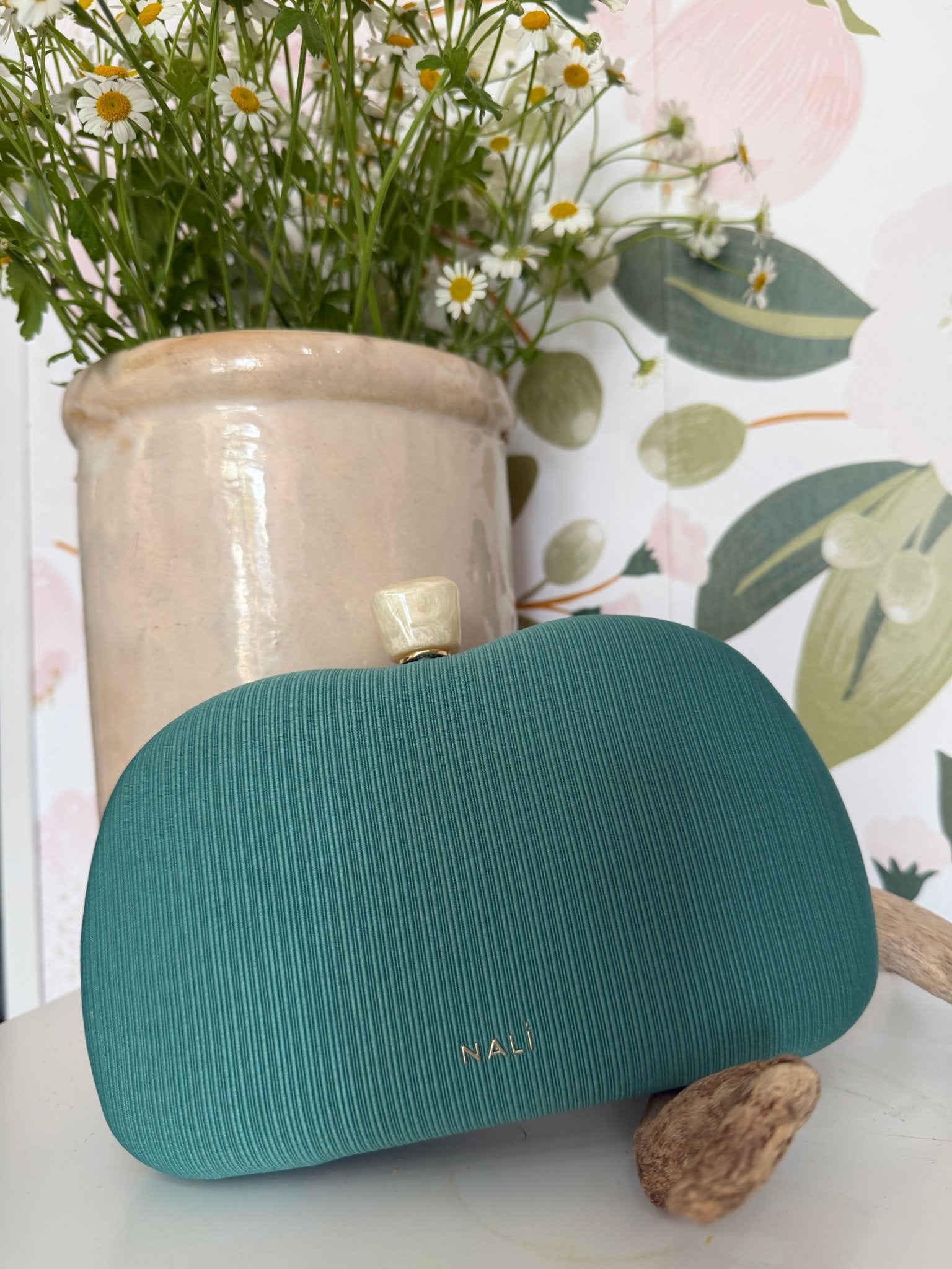 CLUTCH SOFIA PLISSE' A MANO VERDE NALI - Fanatica Boutique