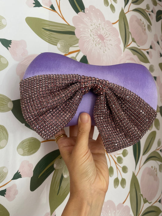 CLUTCH TULI RASO CON FIOCCO LILLA NALI - Fanatica Boutique