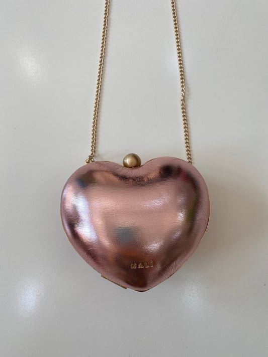 CLUTCH VERA A CUORE METALLIC ROSA NALI - Fanatica Boutique