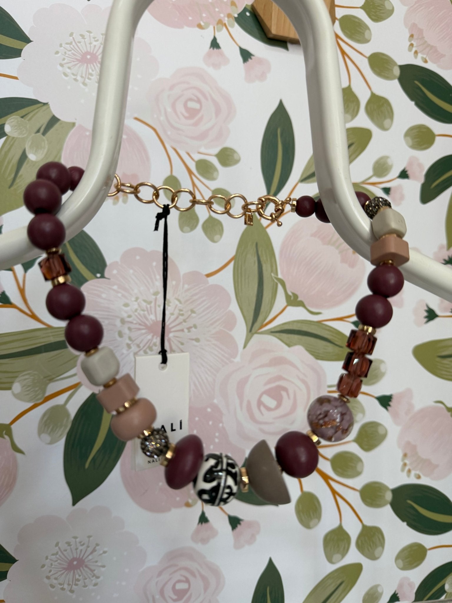 COLLANA ADA ELEMENTI LEGNO VINO NALI - Fanatica Boutique