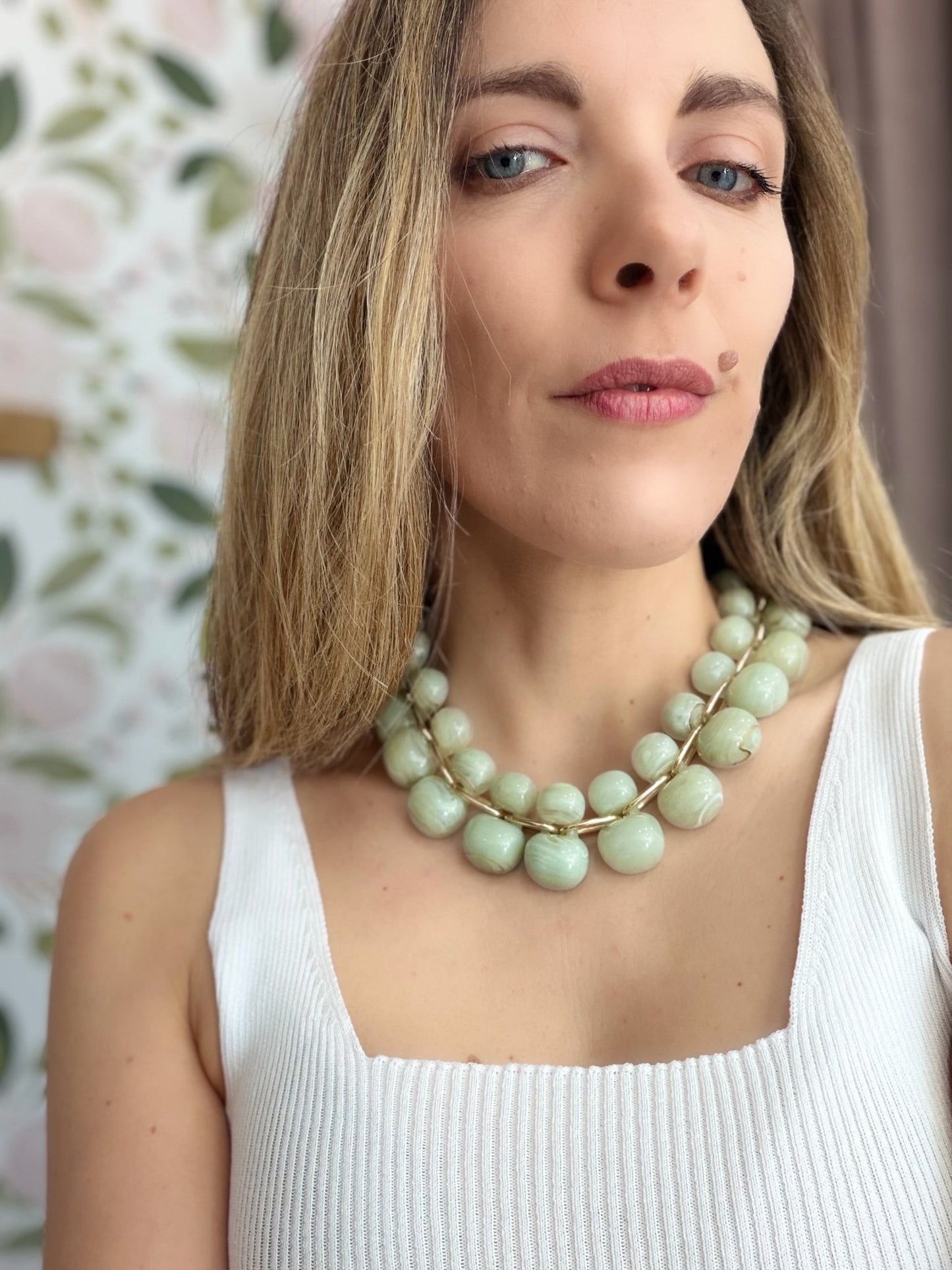 COLLANA GRAPEIN RESINA VERDE ACQUA NALì - Fanatica Boutique