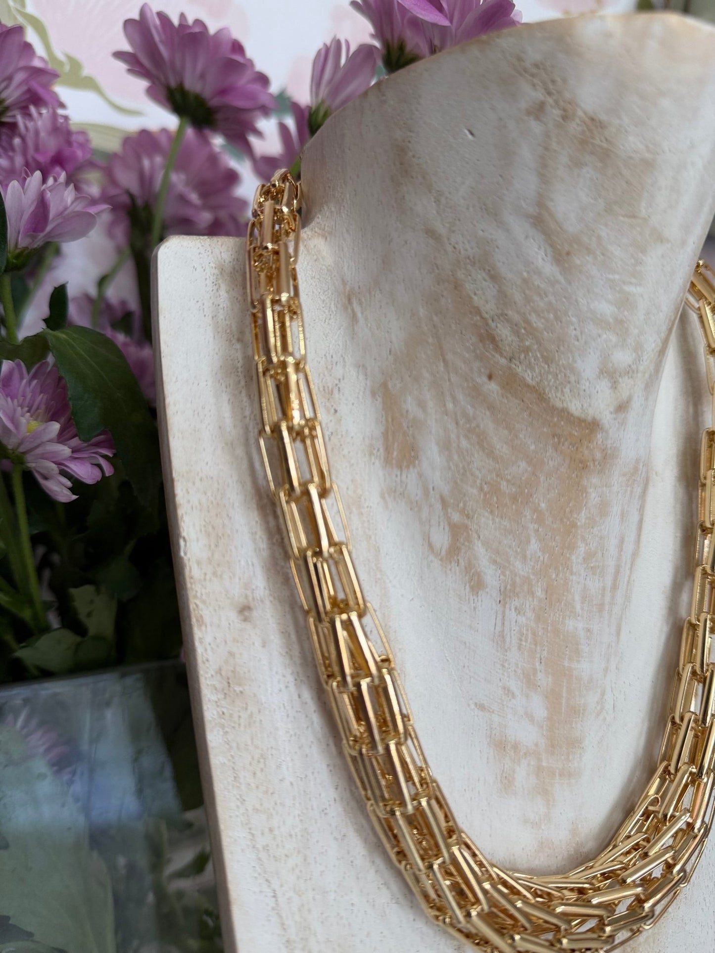 COLLANA LUDO MAGLIA TUBOLARE OVER ORO NALI - Fanatica Boutique