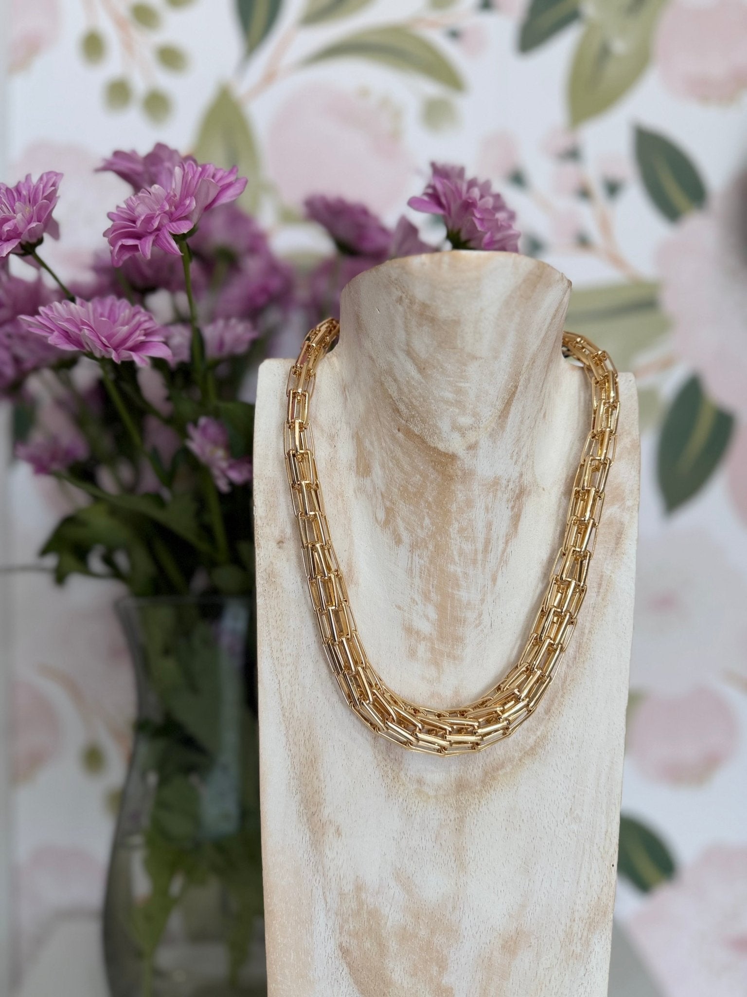 COLLANA LUDO MAGLIA TUBOLARE OVER ORO NALI - Fanatica Boutique