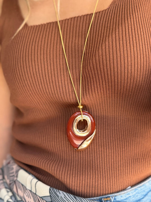 COLLANA LUNA REGOLABILE BORDEAUX NALI - Fanatica Boutique