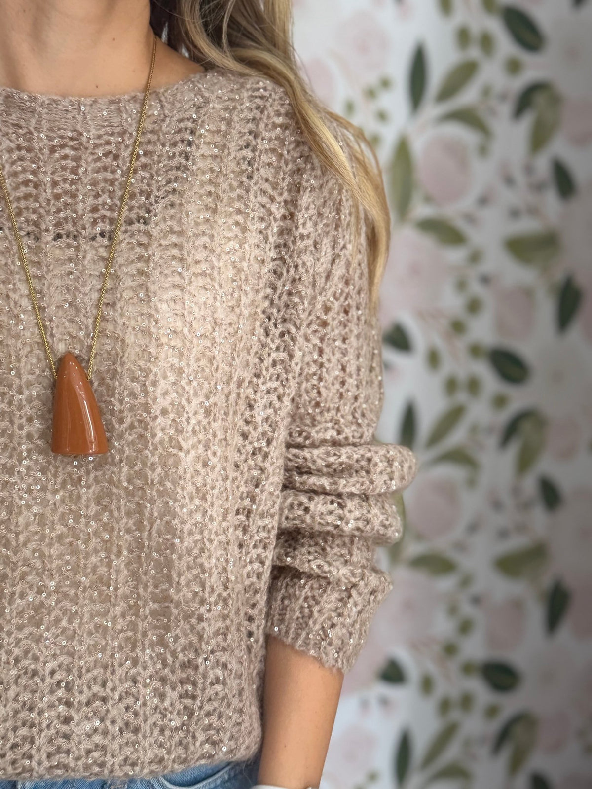 COLLANA MARIA CON PENDENTE IN RESINA MARRONE NALI - Fanatica Boutique