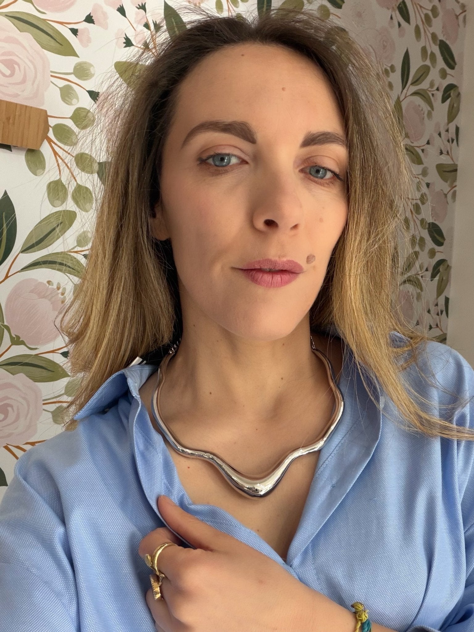 Collana Naomi Girocollo Rigida Argento – Nali - Fanatica Boutique