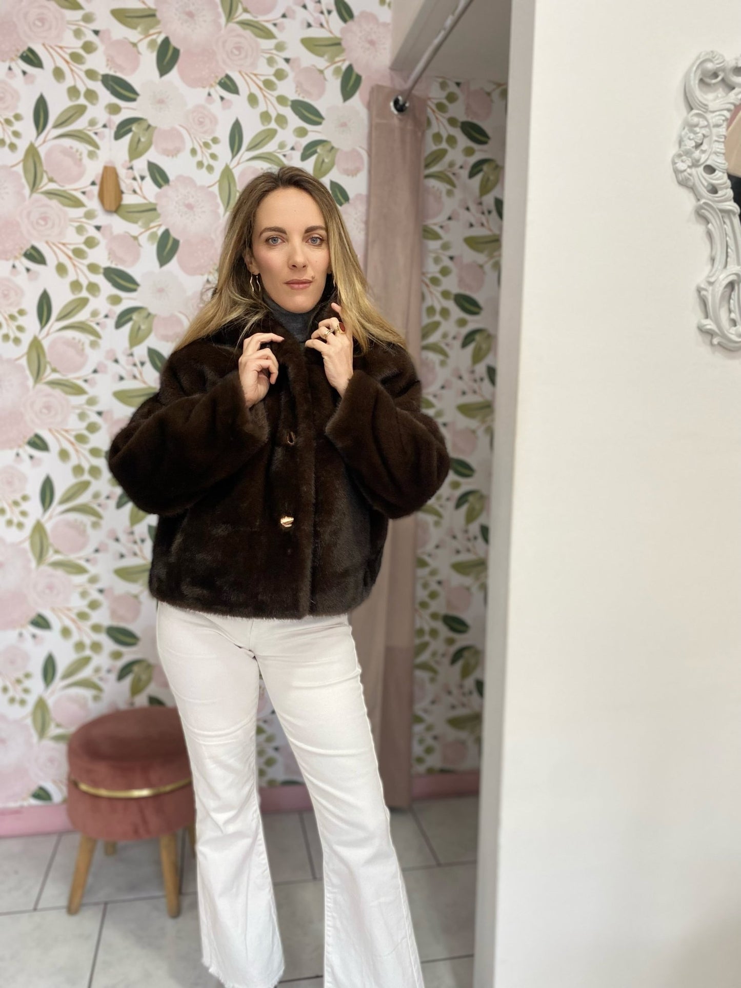 ECO PELLICCIA CON CAPPUCCIO ALESSIA MASSIMO - Fanatica Boutique