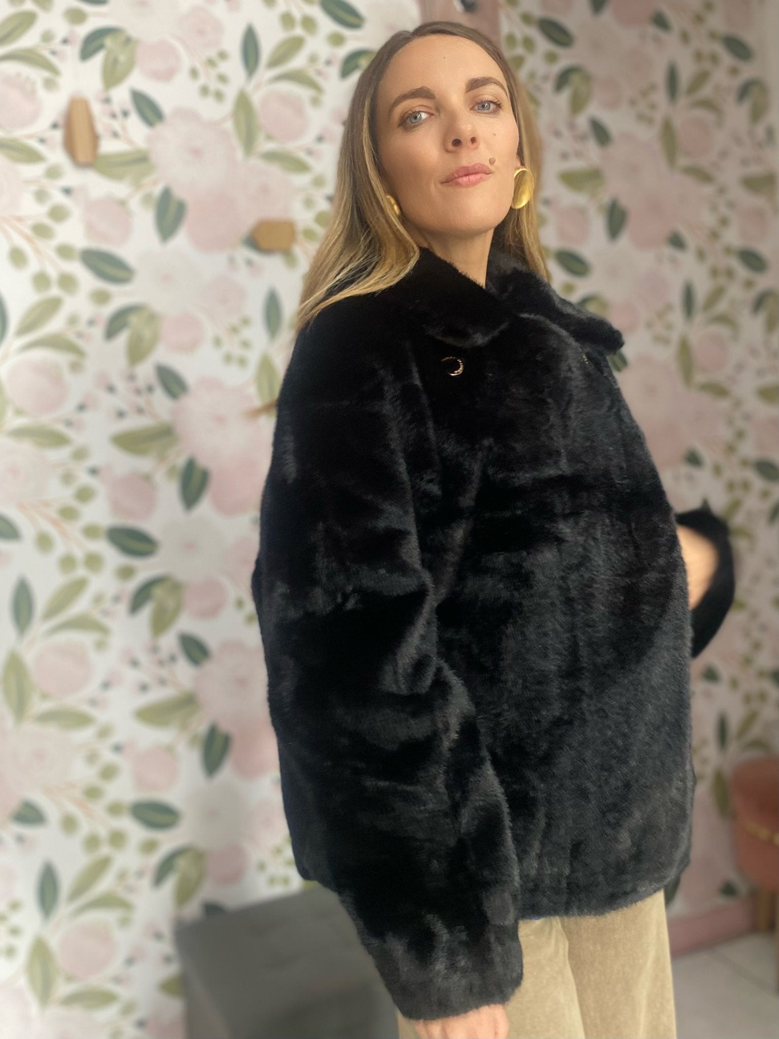 ECO PELLICCIA DUE BOTTONI ALESSI MASSIMO - Fanatica Boutique