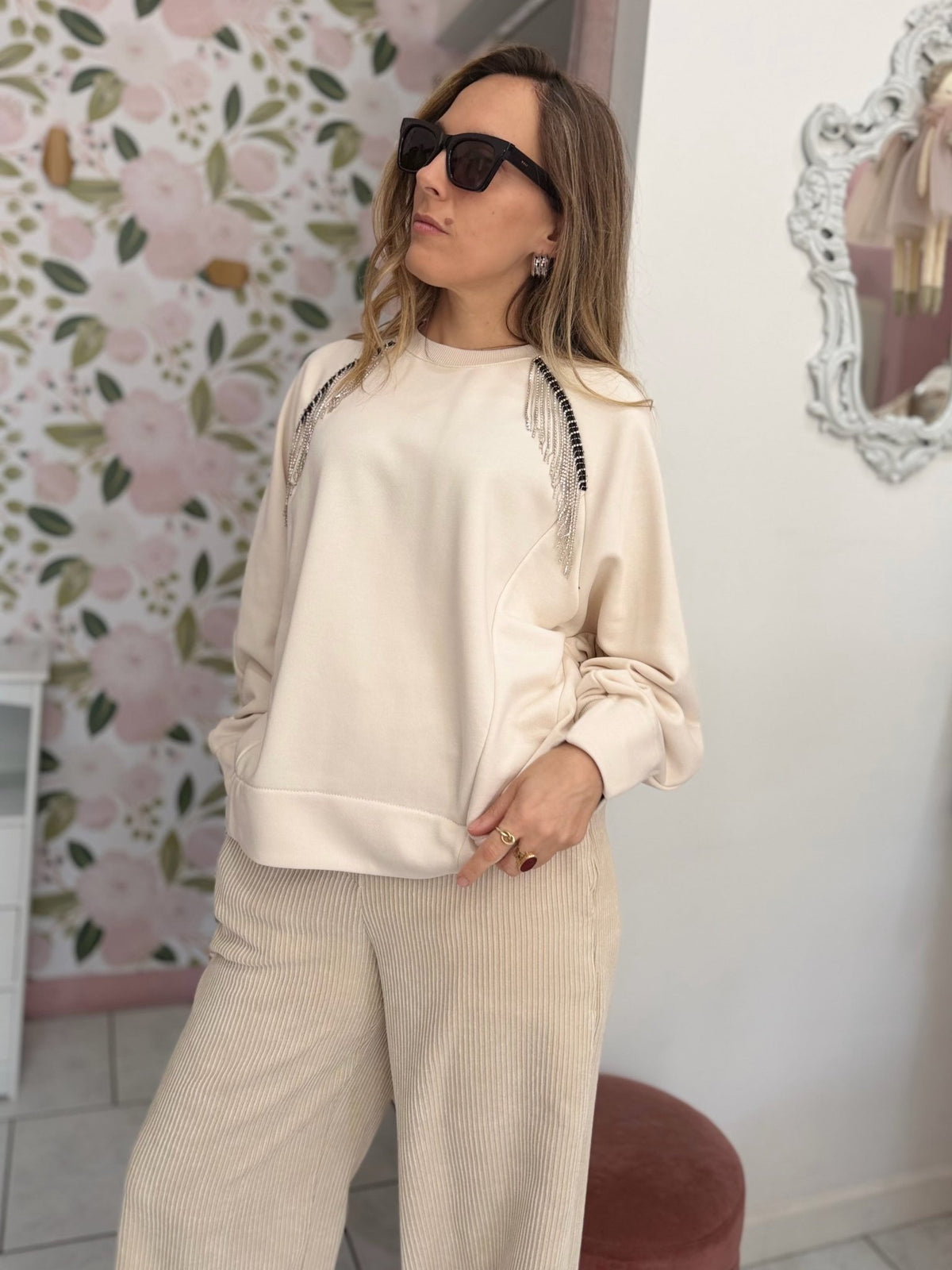FELPA CON PASSAMANERIA ECO - Fanatica Boutique