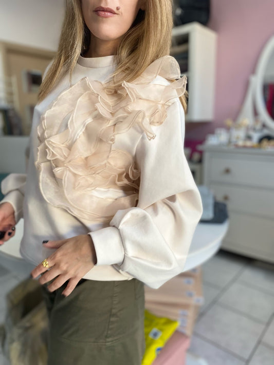 FELPA INSERTI ORGANZA ECO - Fanatica Boutique