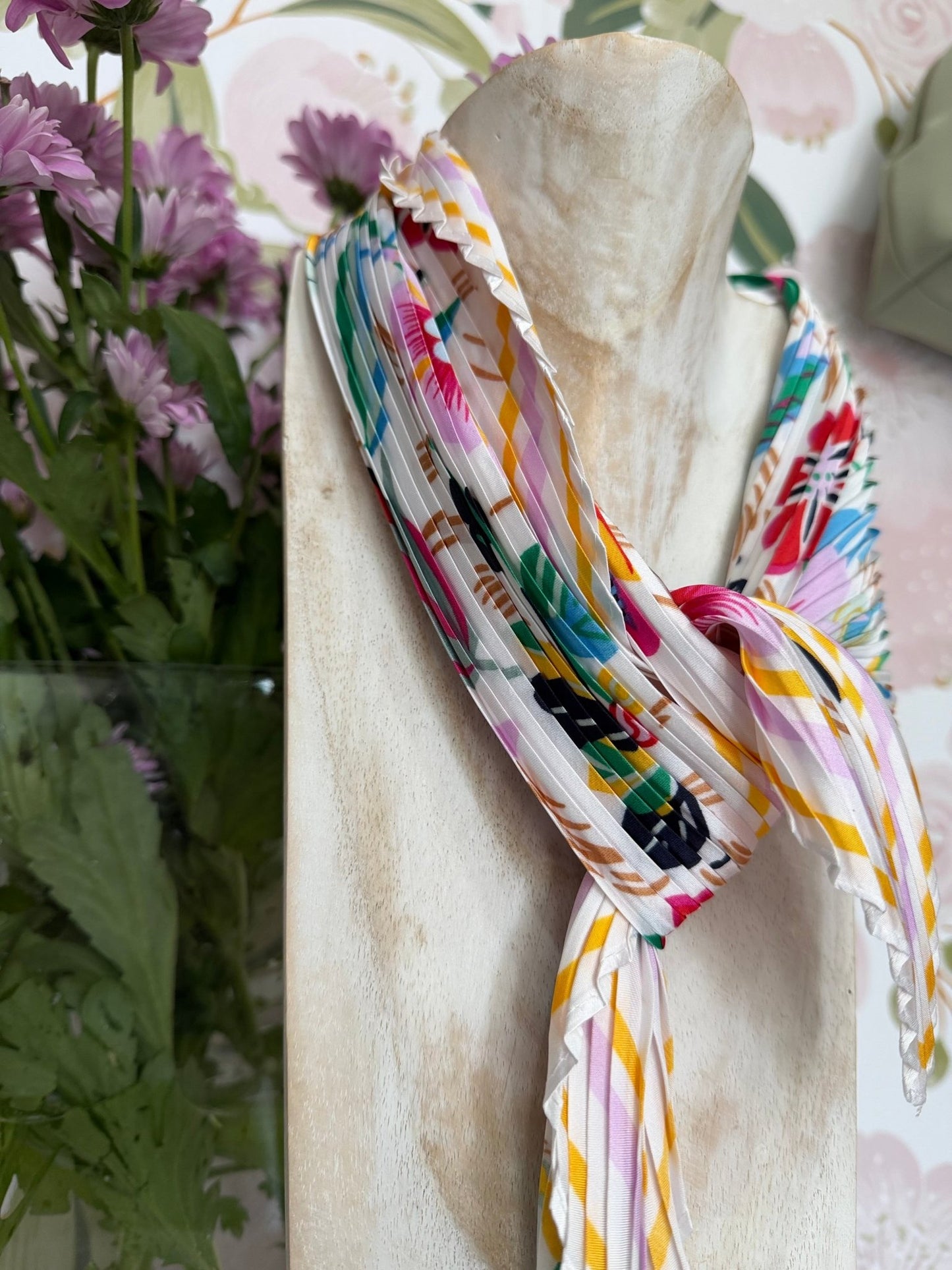 FOULARD PEONY STAMPA FLOREALE BIANCO NALI - Fanatica Boutique