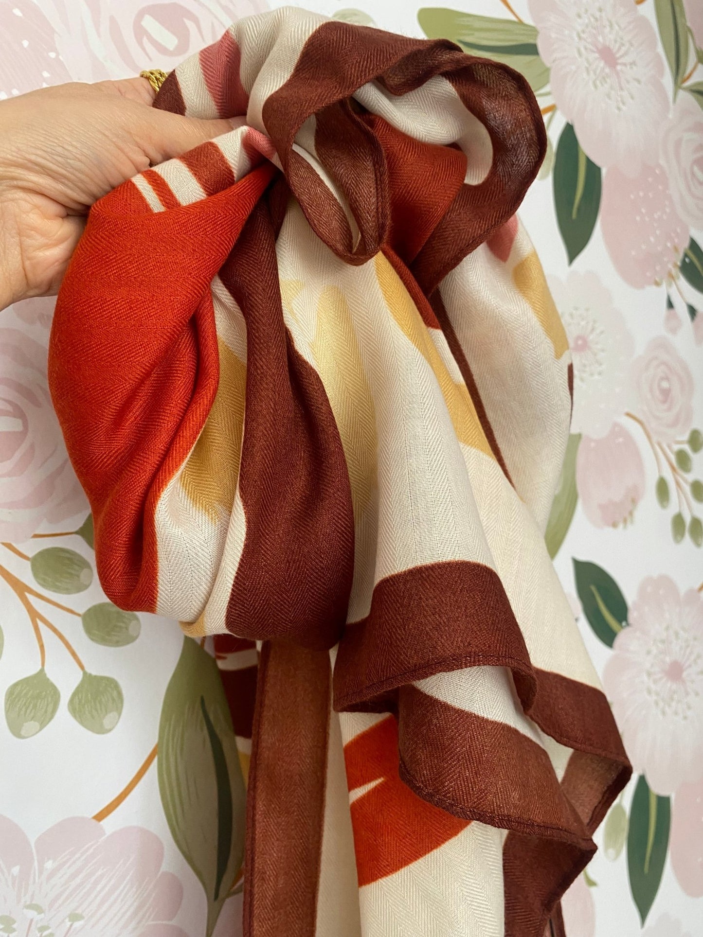 FOULARD/SCIARPA LIA BEIGE/RUGGINE NALI - Fanatica Boutique