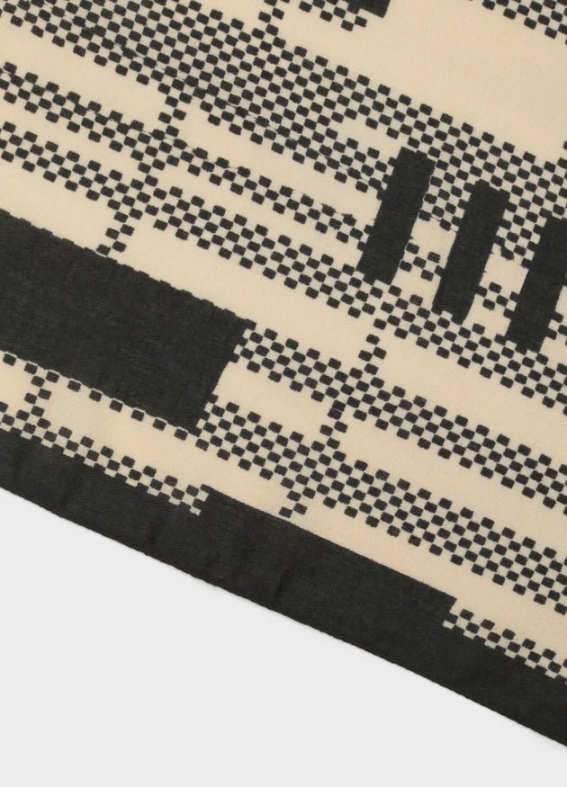 FOULARD/SCIARPA RETTANGOLI BEIGE/NERO NALI - Fanatica Boutique