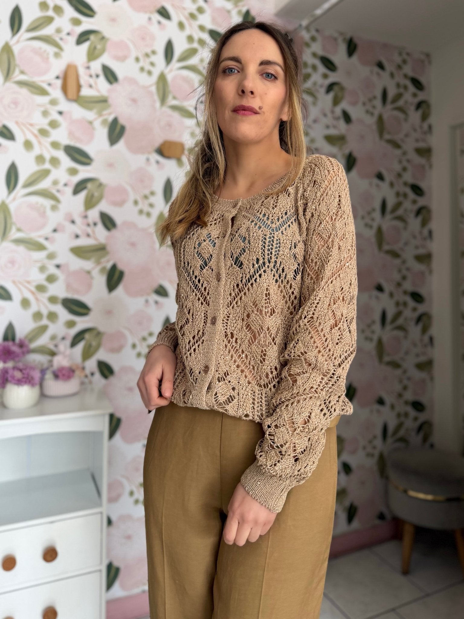 GIACCA TRAFORATA PAILLETTES ECO - Fanatica Boutique