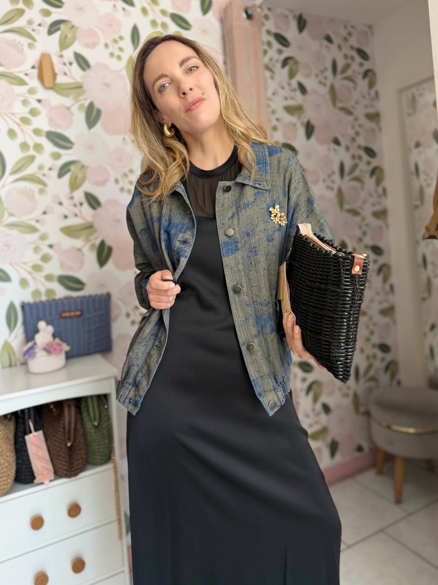 GIUBBINO SPALMATO JEANS KIKISIX - Fanatica Boutique