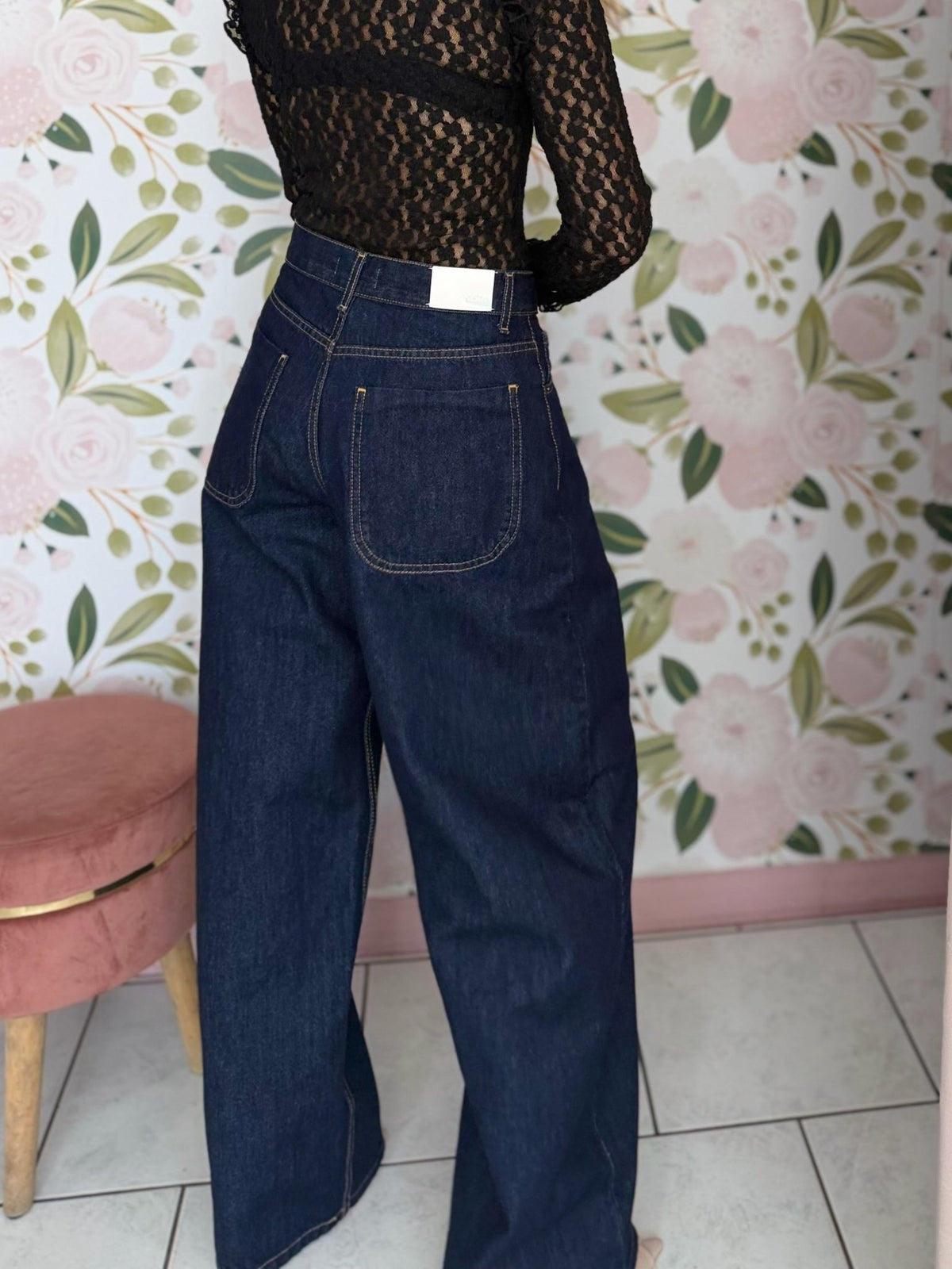 JEANS MOM FIT BLU KIKISIX - Fanatica Boutique