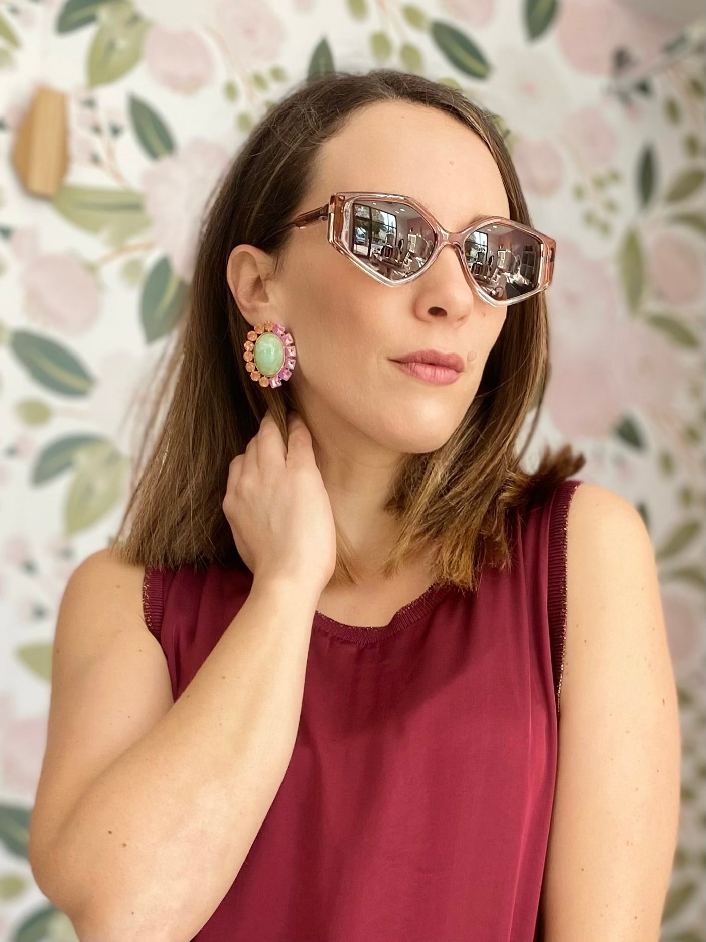 OCCHIALI AGATA GEOMETRICI MARRONI NALI - Fanatica Boutique