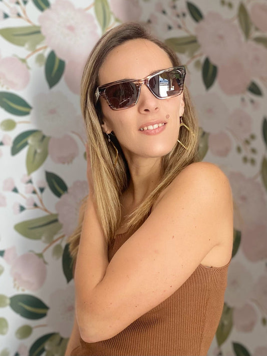 OCCHIALI JENNA STRIATO CLEAR/MARRONE NALI - Fanatica Boutique