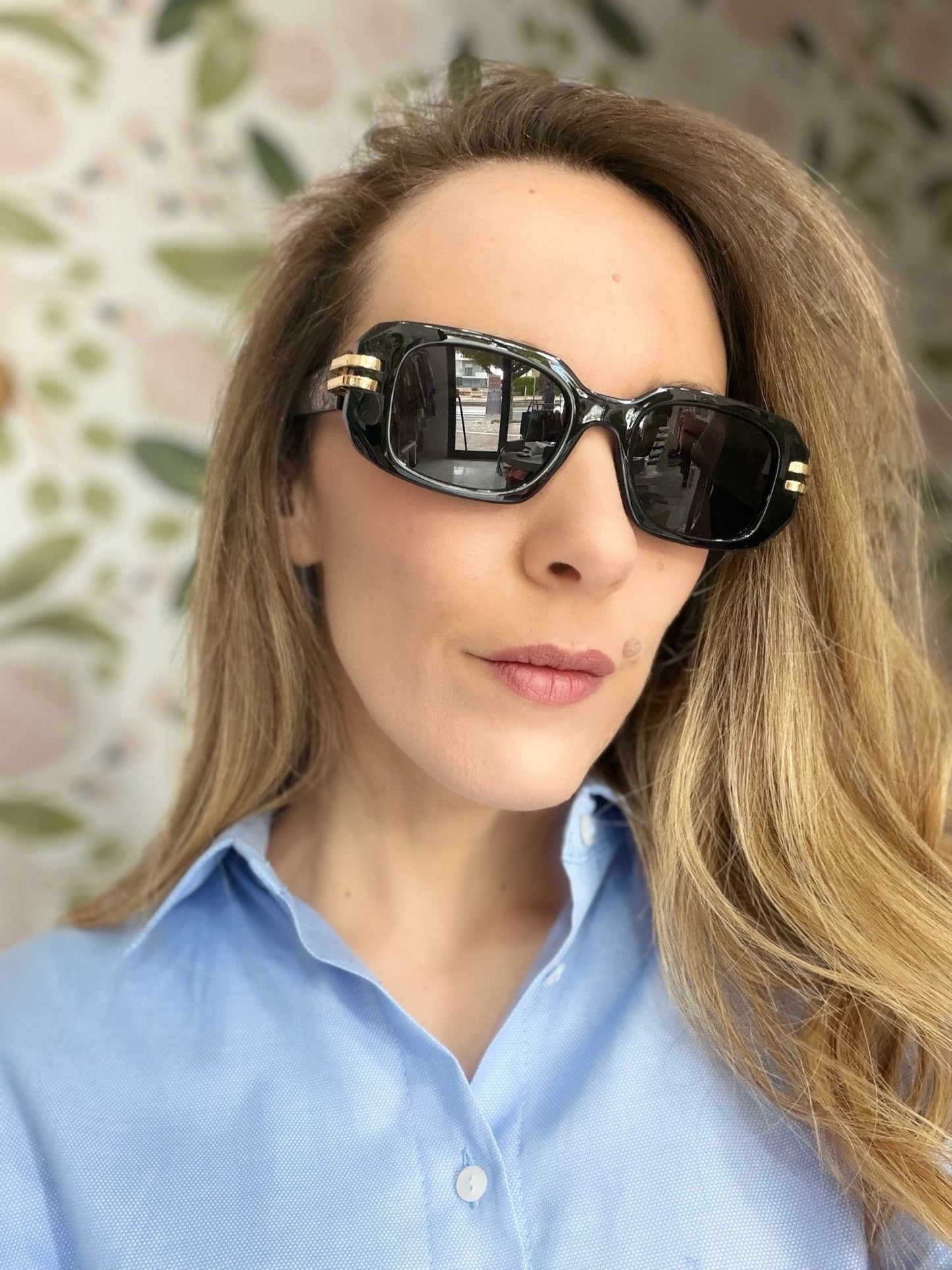 OCCHIALI LARA RETTANGOLARI ORO/NERO NALI - Fanatica Boutique