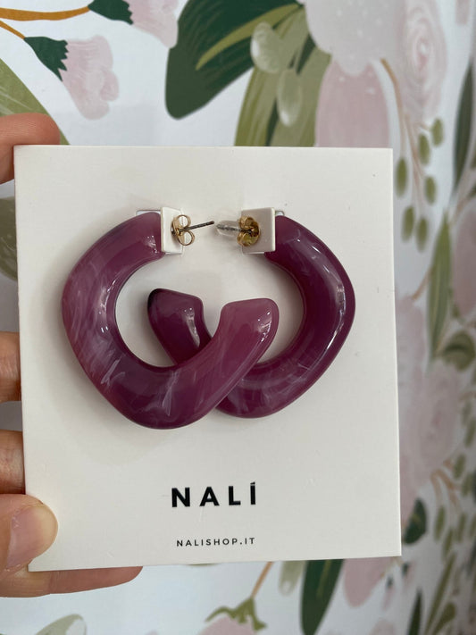 ORECCHINI CINDY OVER RESINA VIOLA NALI - Fanatica Boutique